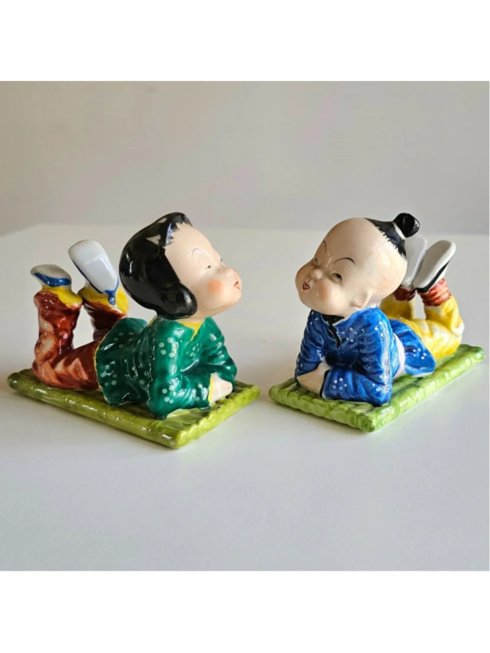 Vintage Rossetti Chicago Occupied Japan Boy & Girl Figurines Set Hand Painted